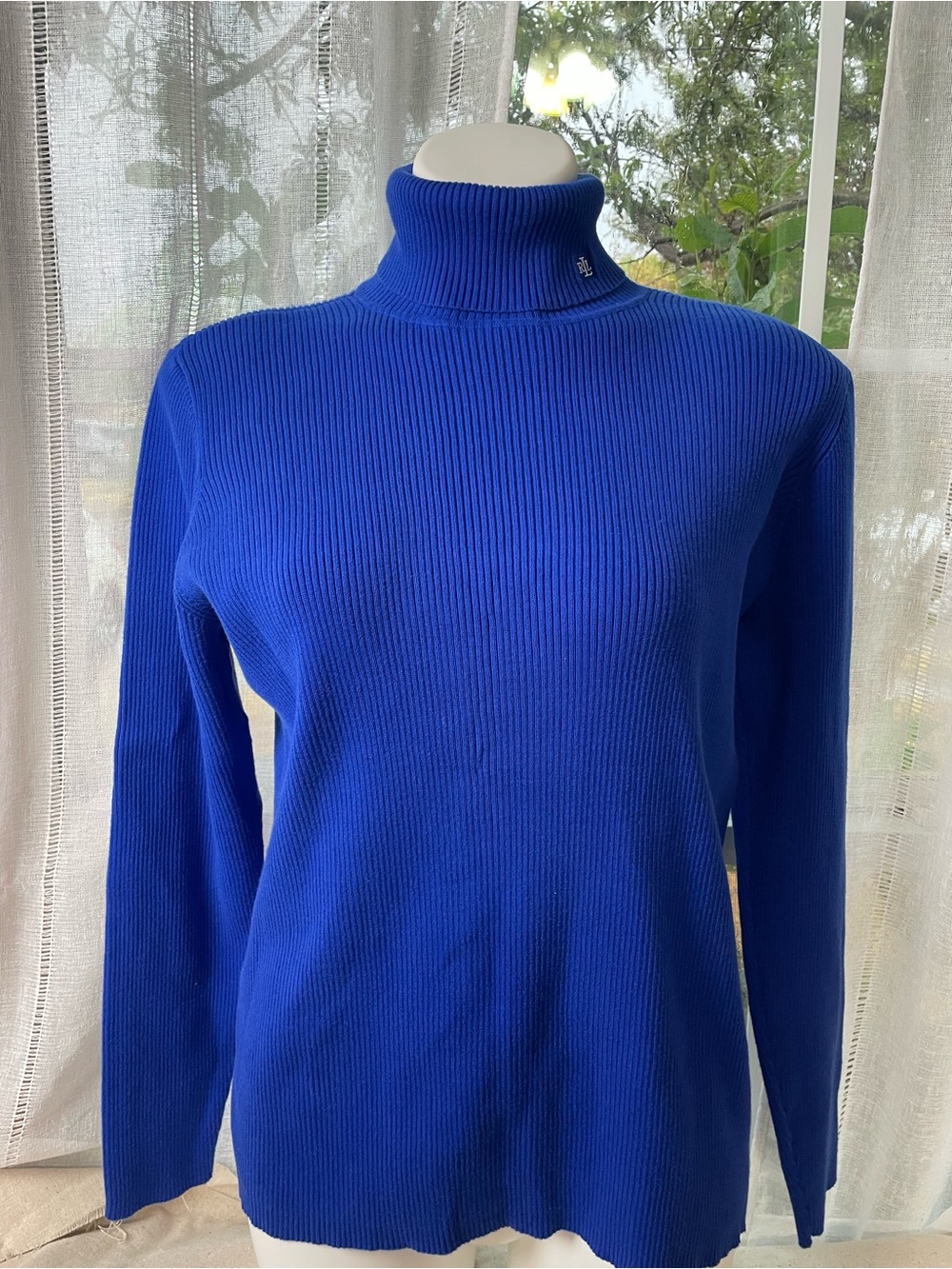 Ralph Lauren Royal Blue Ribbed Turtleneck Sweater
